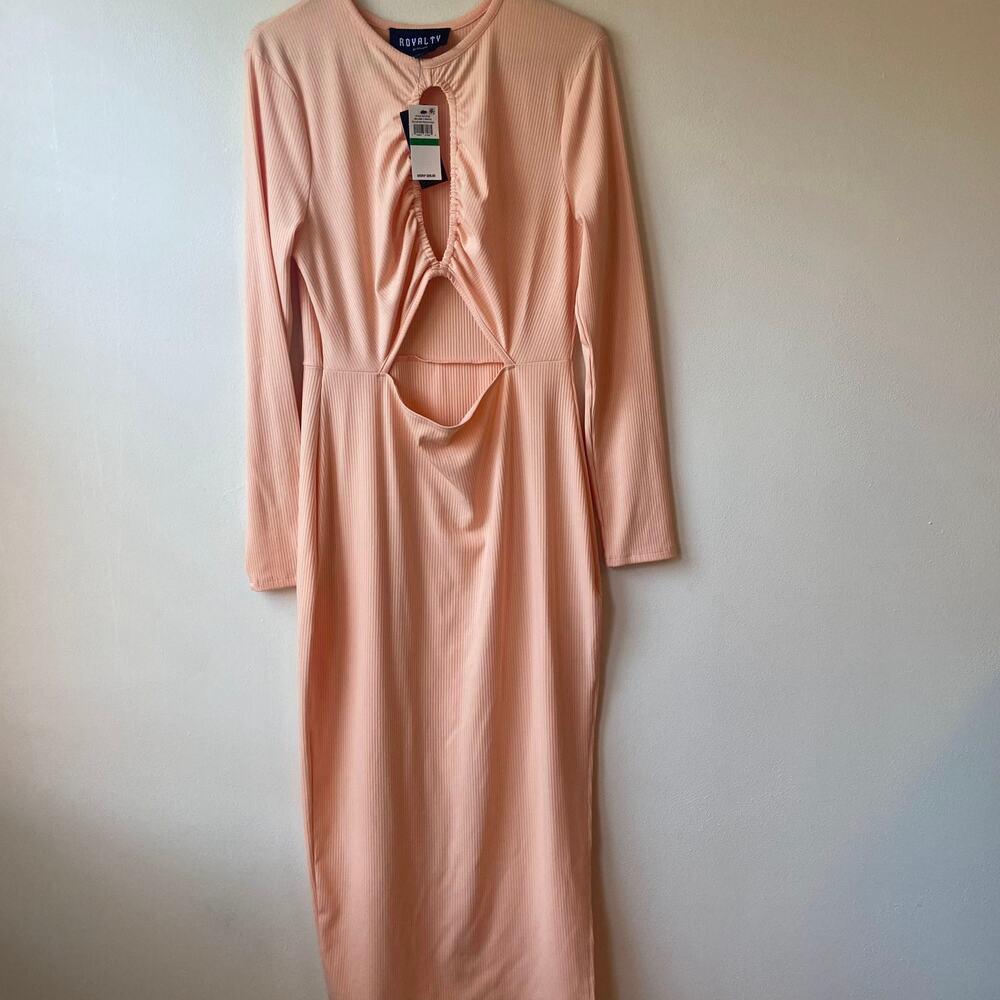 Royalty by Maluma Orange Cutout  Maxi Dress Size L